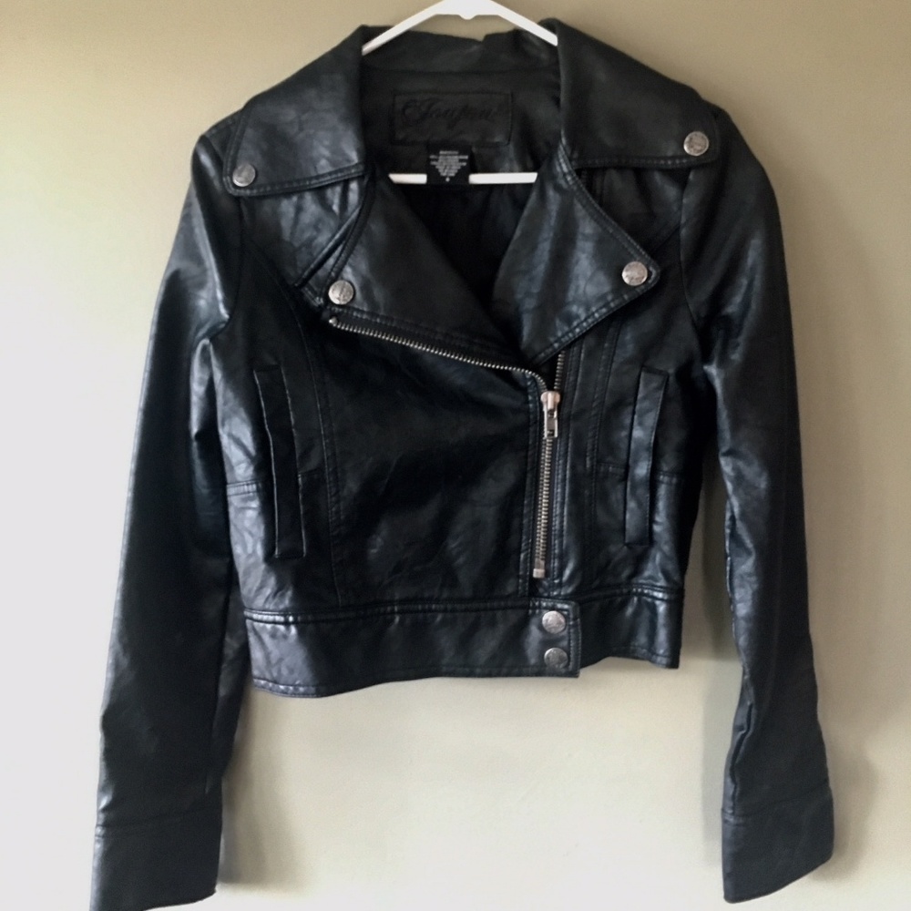 Faux Black Leather moto jacket